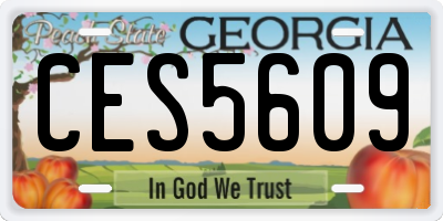 GA license plate CES5609
