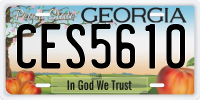 GA license plate CES5610