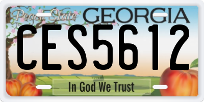 GA license plate CES5612