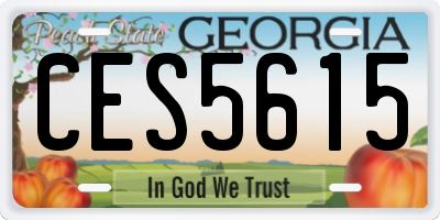 GA license plate CES5615