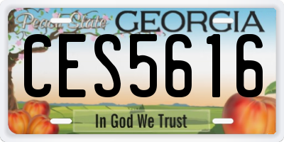 GA license plate CES5616