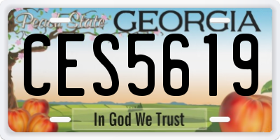 GA license plate CES5619