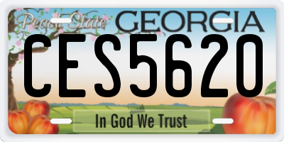 GA license plate CES5620