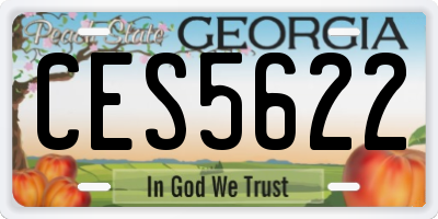 GA license plate CES5622