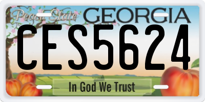 GA license plate CES5624