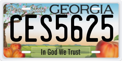 GA license plate CES5625