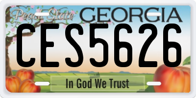 GA license plate CES5626