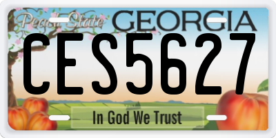 GA license plate CES5627