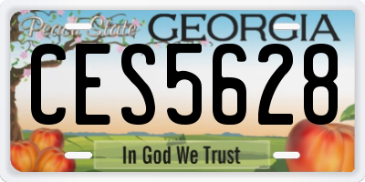GA license plate CES5628