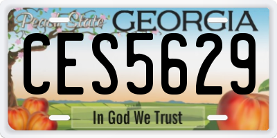 GA license plate CES5629