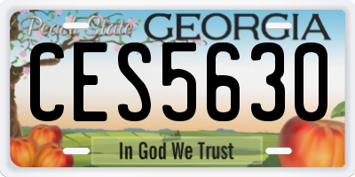 GA license plate CES5630
