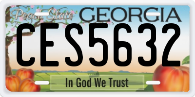 GA license plate CES5632