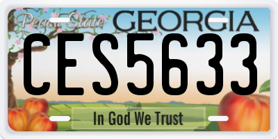 GA license plate CES5633