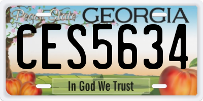 GA license plate CES5634
