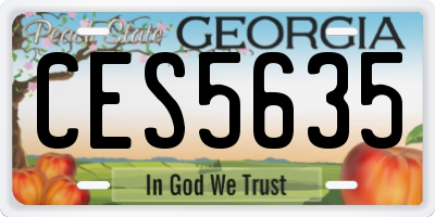 GA license plate CES5635