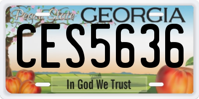 GA license plate CES5636