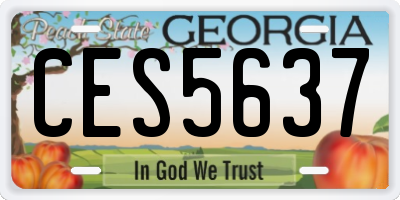 GA license plate CES5637