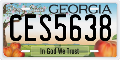 GA license plate CES5638