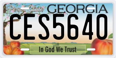 GA license plate CES5640