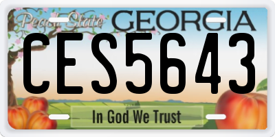 GA license plate CES5643