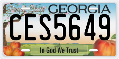 GA license plate CES5649