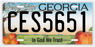 GA license plate CES5651