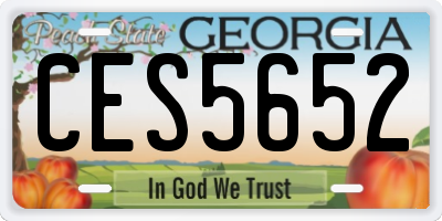 GA license plate CES5652