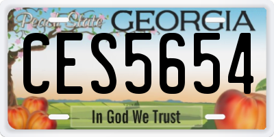 GA license plate CES5654