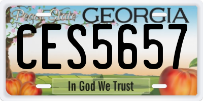 GA license plate CES5657