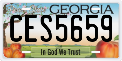 GA license plate CES5659