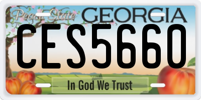 GA license plate CES5660