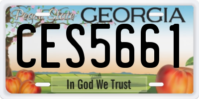 GA license plate CES5661