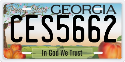GA license plate CES5662