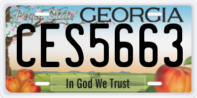 GA license plate CES5663