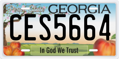 GA license plate CES5664