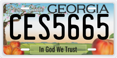 GA license plate CES5665