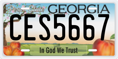GA license plate CES5667