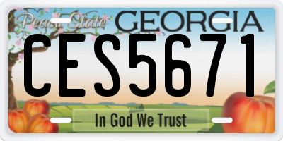 GA license plate CES5671