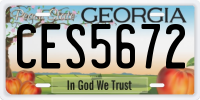 GA license plate CES5672