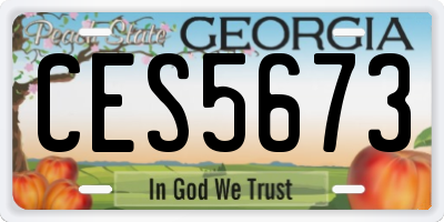 GA license plate CES5673