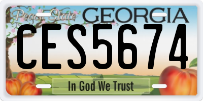 GA license plate CES5674