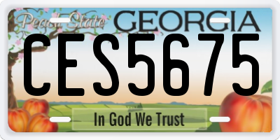 GA license plate CES5675