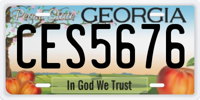 GA license plate CES5676