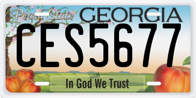 GA license plate CES5677