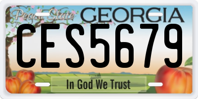 GA license plate CES5679