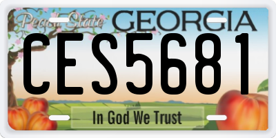 GA license plate CES5681