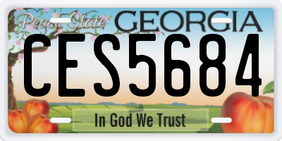 GA license plate CES5684