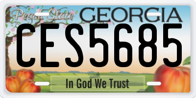 GA license plate CES5685