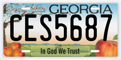 GA license plate CES5687