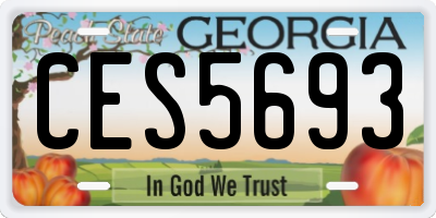 GA license plate CES5693